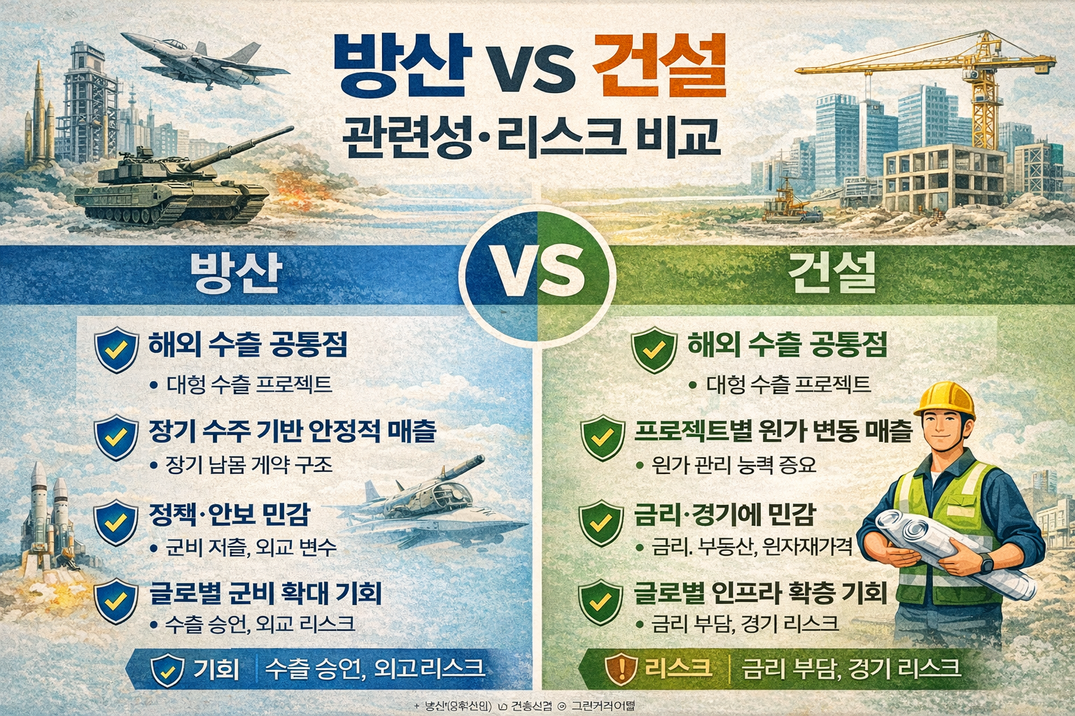 방산vs건설 관련성