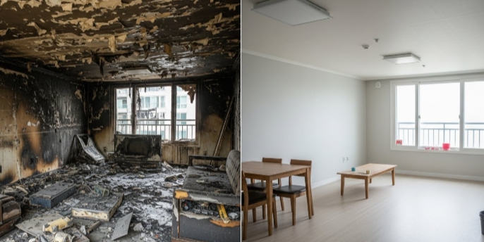 화재청소 후 복구 인테리어