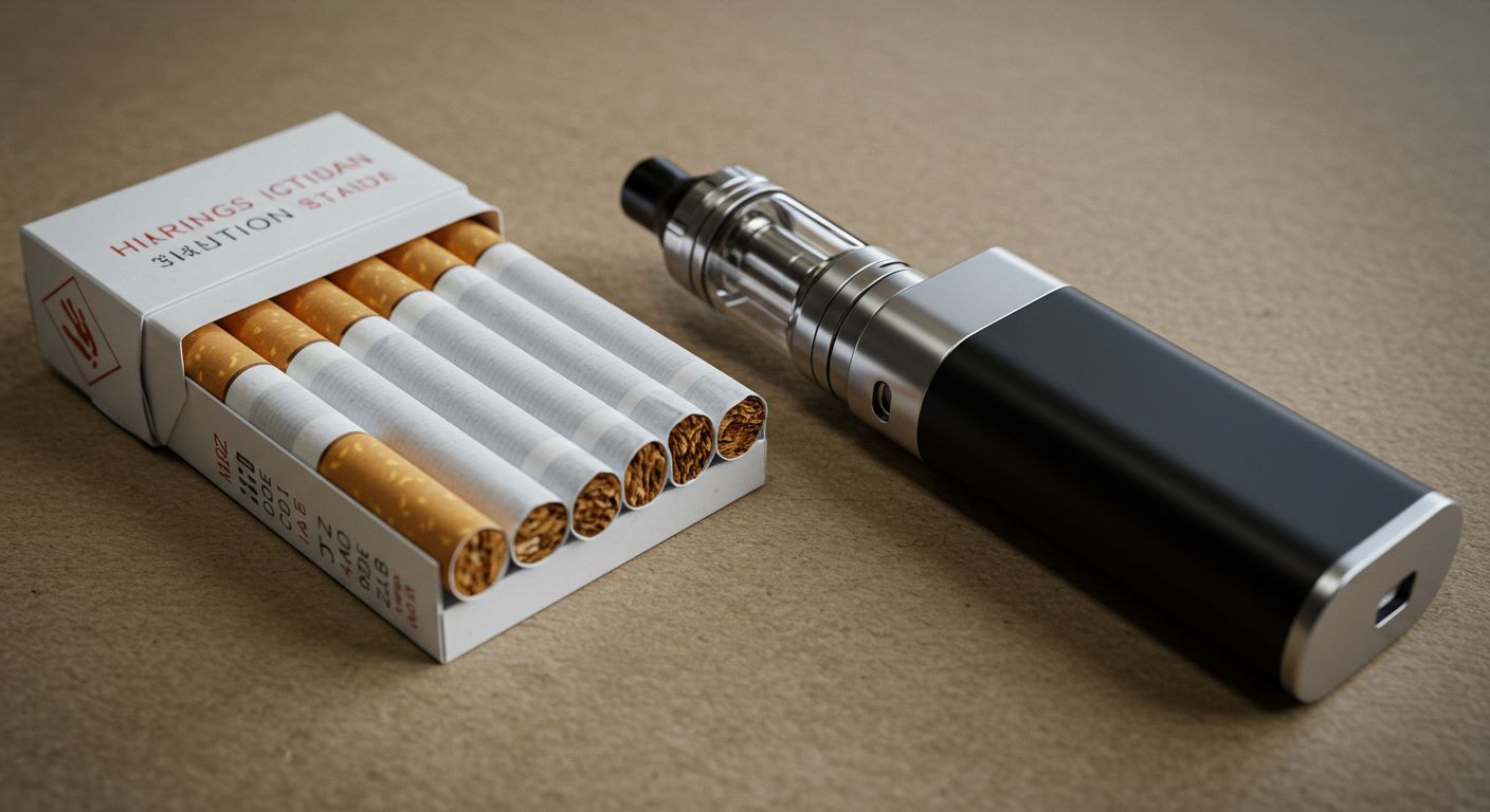 일반 담배와 전자 담배 사진