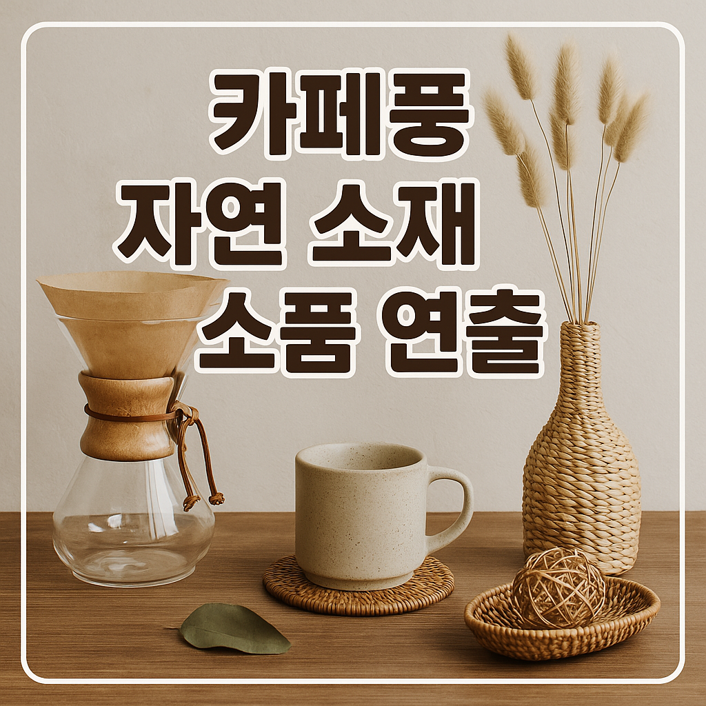 카페풍 자연 소재 소품 연출