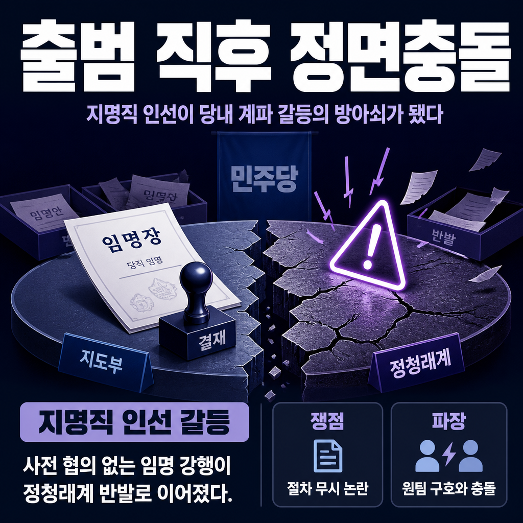 출범 직후 정면충돌