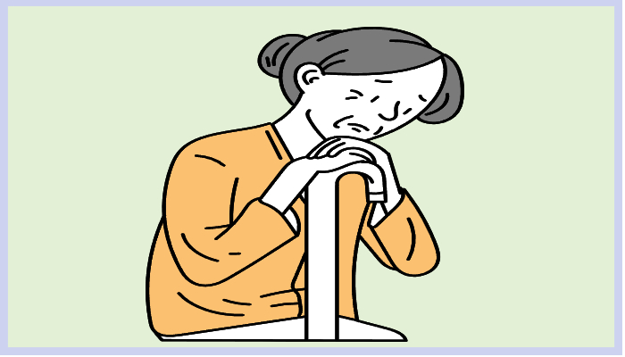 혼자 외롭게 있는 할머니