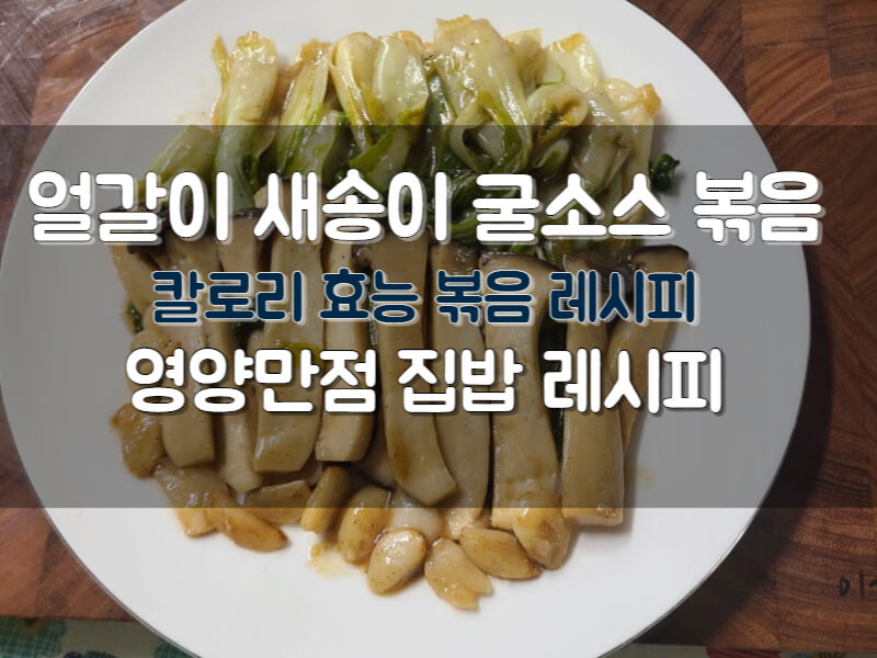 집밥레시피 얼갈이 새송이 버섯 굴소스 볶음 효능 칼로리