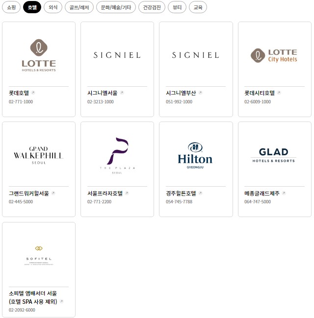 롯데상품권 효텔 제휴처