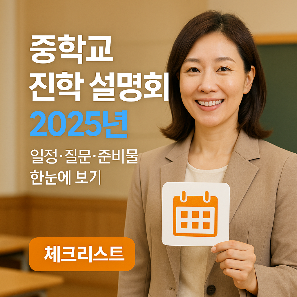 중학교 진학 설명회 2025년 ｜ 일정·질문·준비물 한눈에 보기
