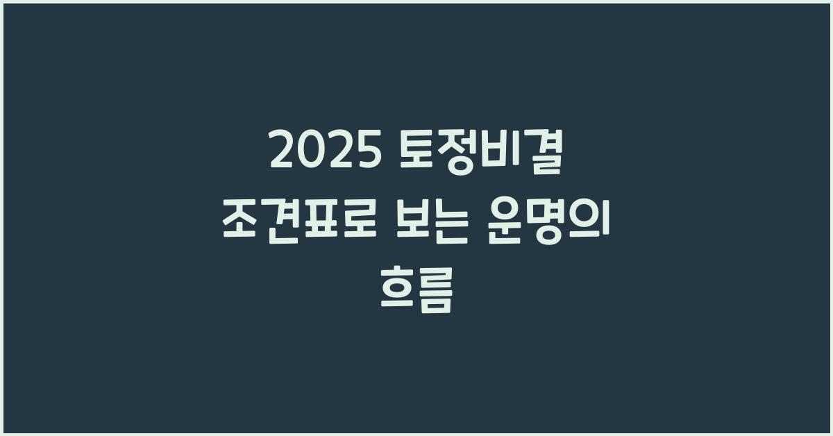 2025 토정비결 조견표