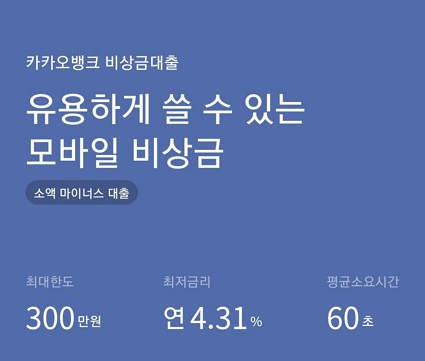 카카오뱅크-비상금대출