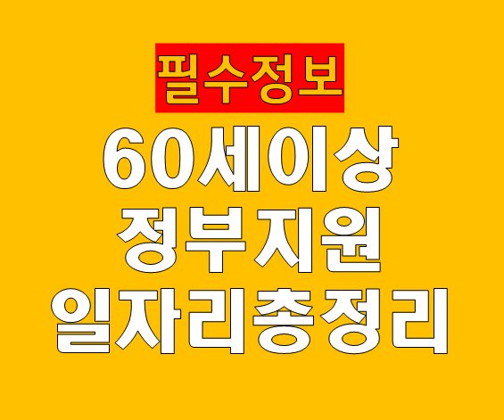 60세 이상 추천 정부지원 일자리 총정리