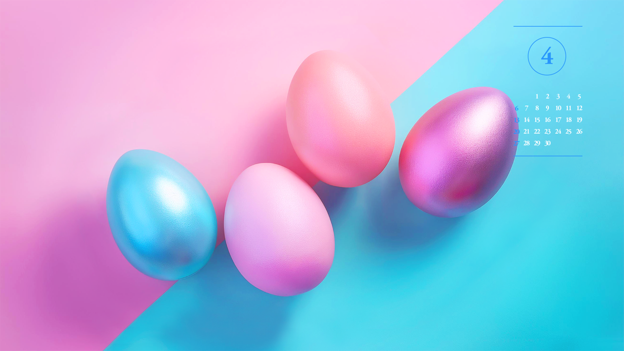 13 유광 컬러 계란 A - 2025년4월 노트북배경화면