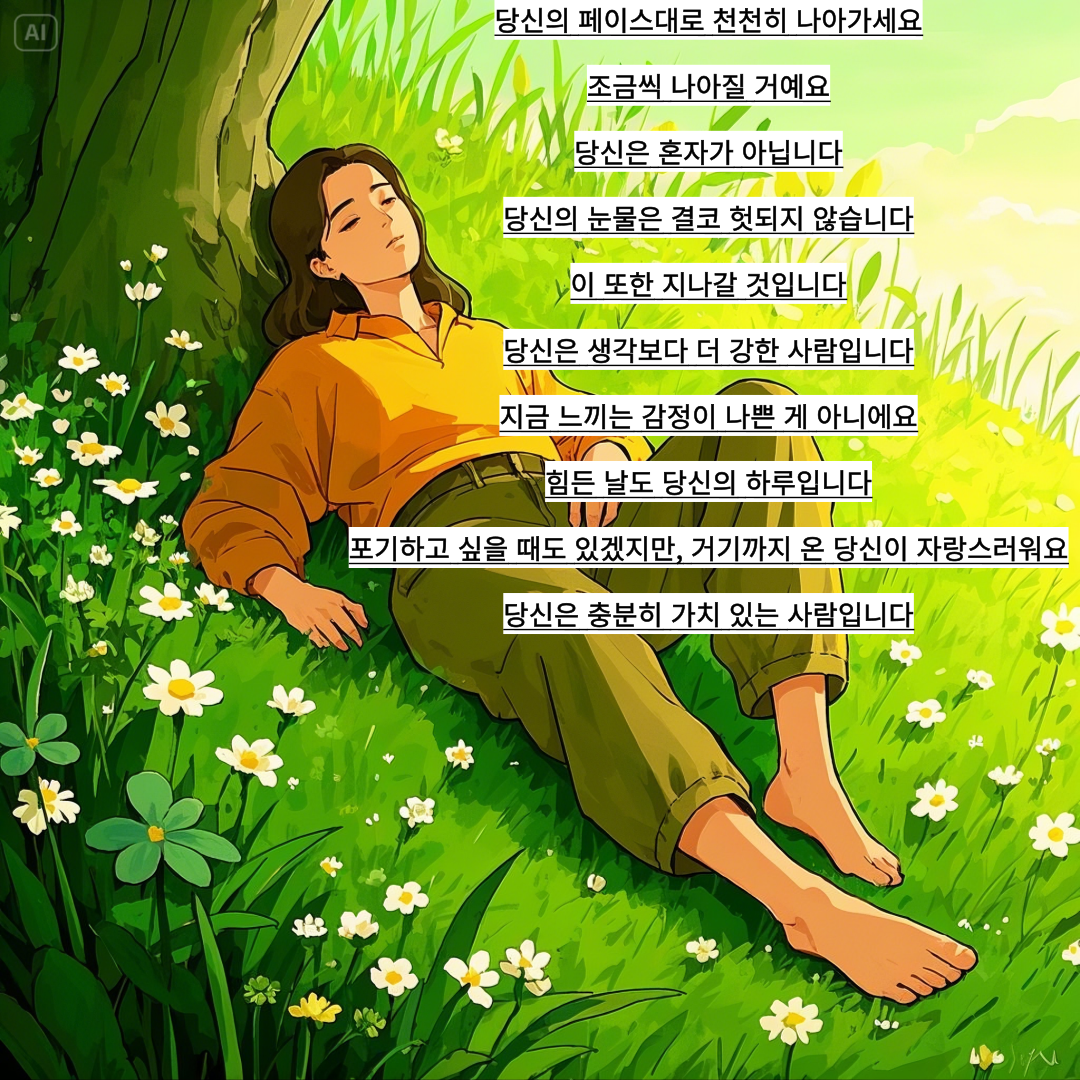 위로가 되는 말 관련 또 다른 10가지 따뜻한 말과 위로 받고 편안해 보이는 여자의 모습 사진