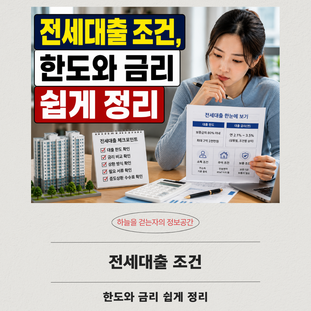 전세대출 조건, 한도와 금리 쉽게 정리