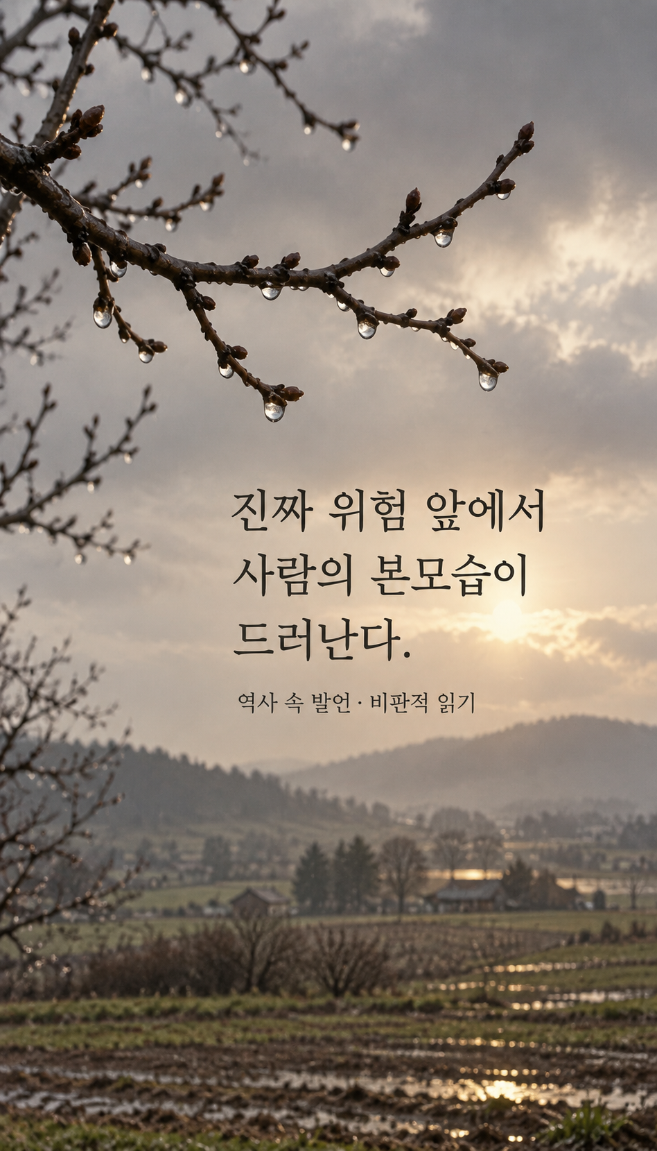 비바람 뒤에도 남아 있는 나뭇가지 — 진짜 위험 앞에서 사람의 본모습이 드러난다.