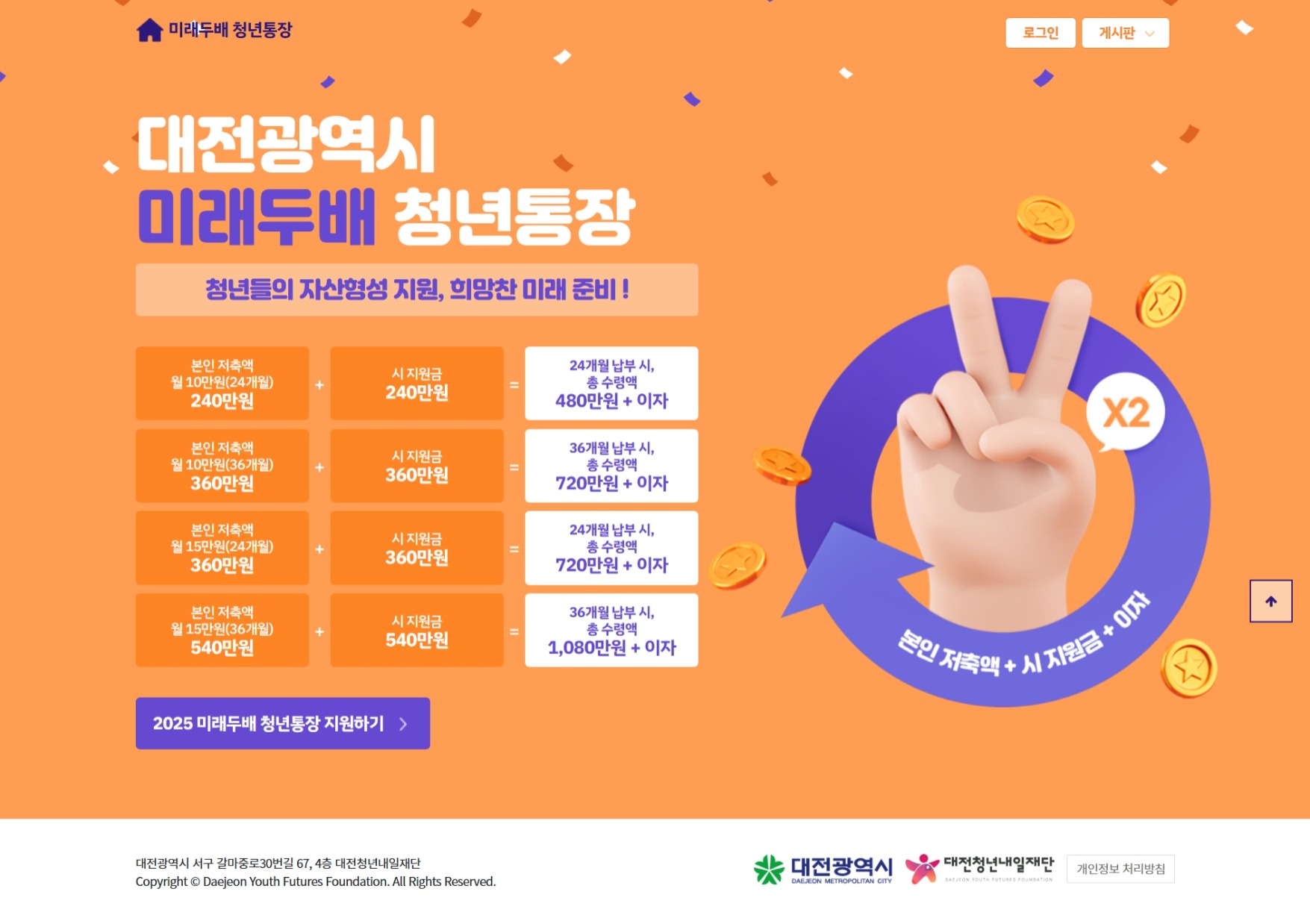 대전광역시 미래두배 청년통장 가입방법