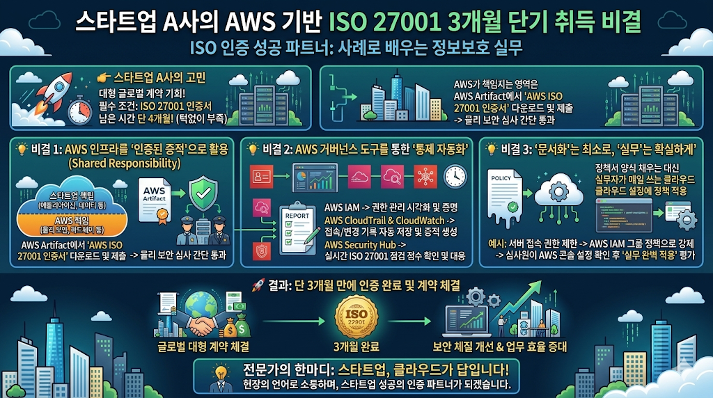 스타트업 A사가 클라우드 환경(AWS)에서 ISO 27001을 단기 취득한 비결