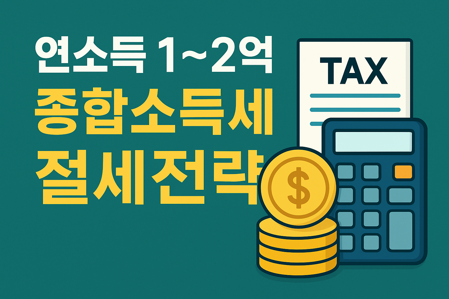 연소득 1억~2억 고소득자의 종합소득세 절세 전략 요약.