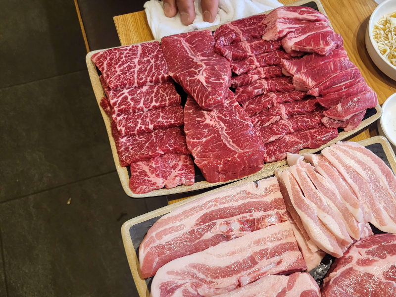 수원 권선구 명가일품화로구이 소한판모듬, 돼지한판모듬