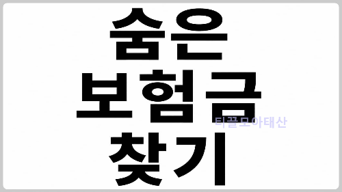 숨은 보험금 찾기
