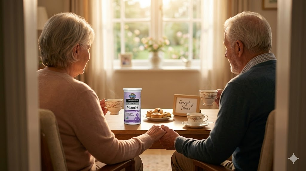 치매 간병 스트레스를 극복하고 평온한 일상을 보내는 부부와 유산균