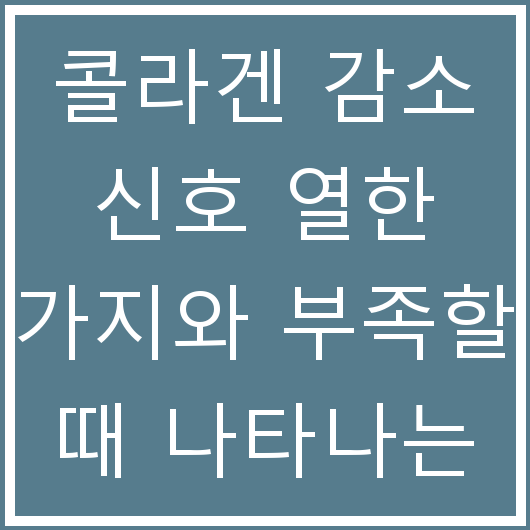 콜라겐 감소 신호 열한 가지와 부족할 때 나타나는 증상