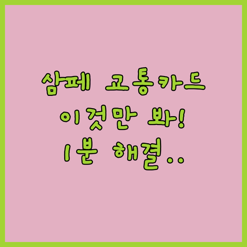 삼성페이 교통카드 지원하지 않는 카드..