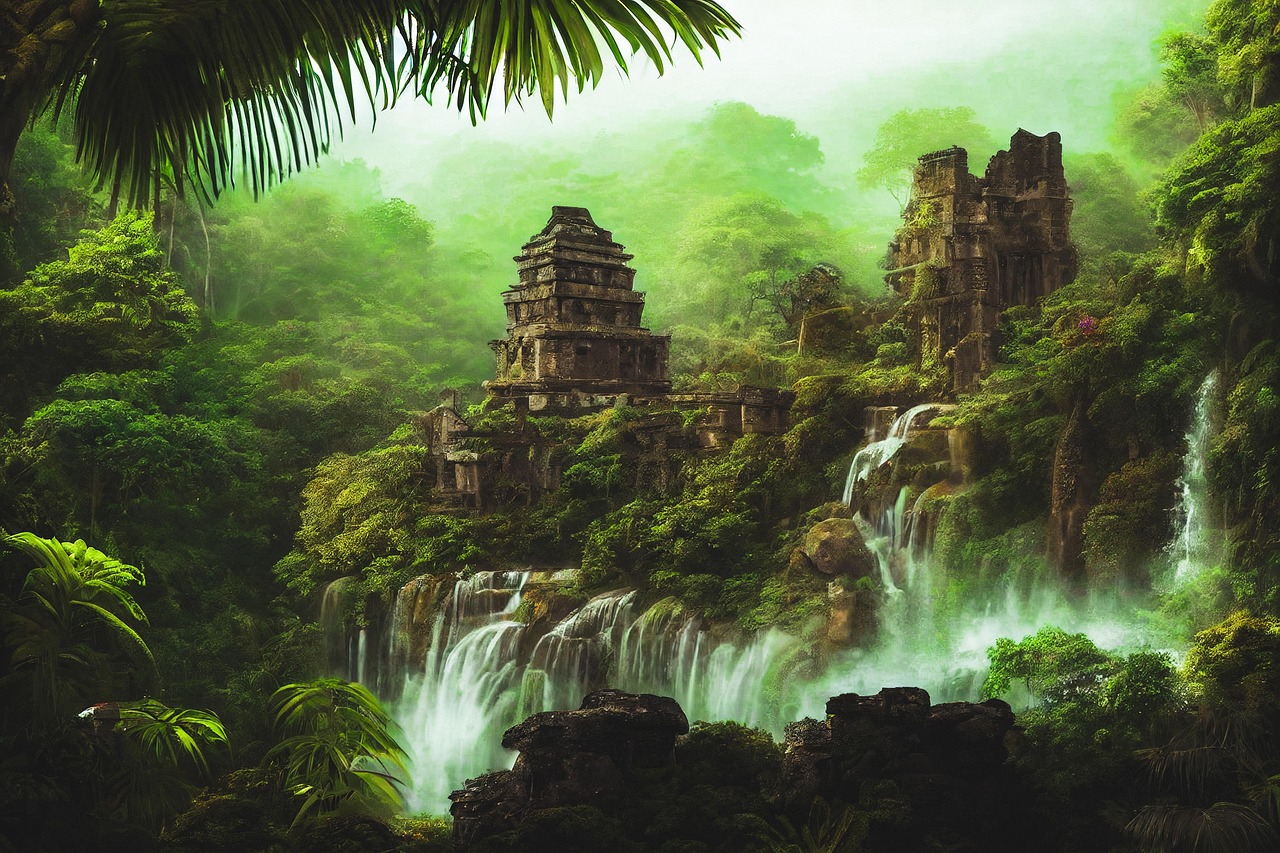 정글 속 사원 사진