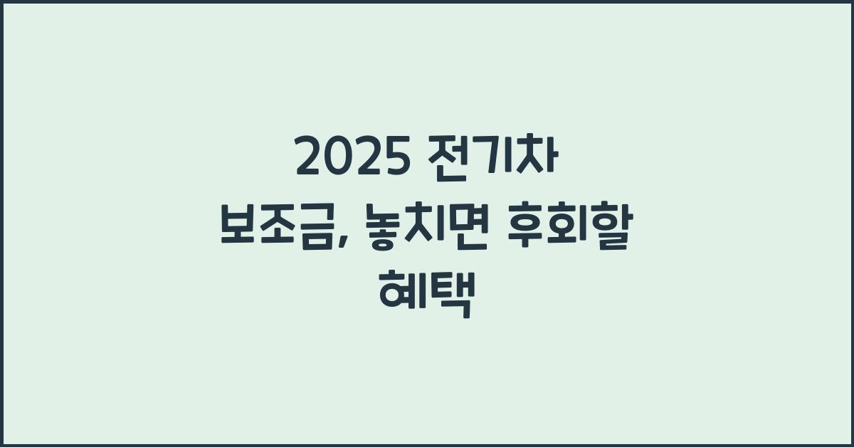 2025 전기차 보조금
