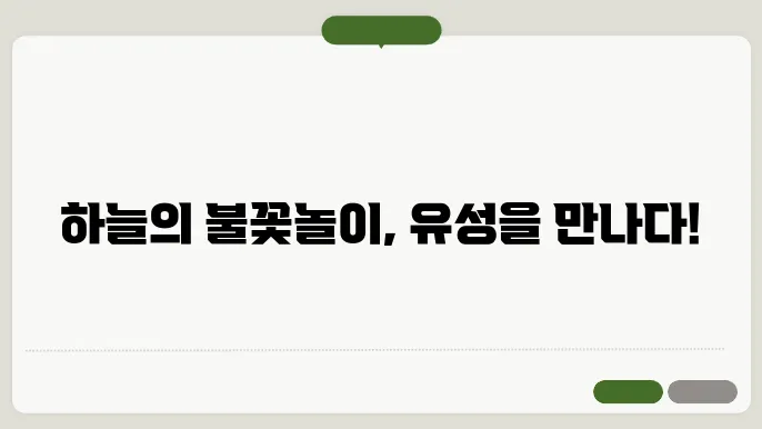 유성과 유성우 하늘에서의 분이기