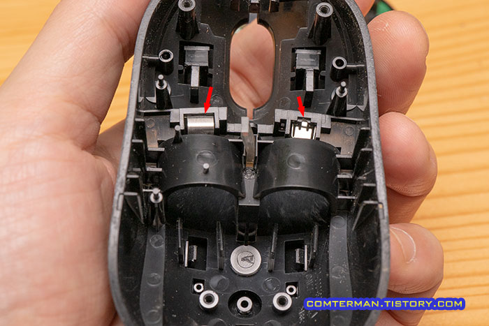로지텍 V470 건전지 단자 분리