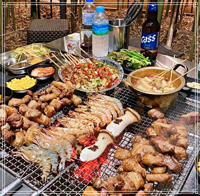 경남 양산 맛집 대나무 숲속 글램핑 캠핑 바베큐