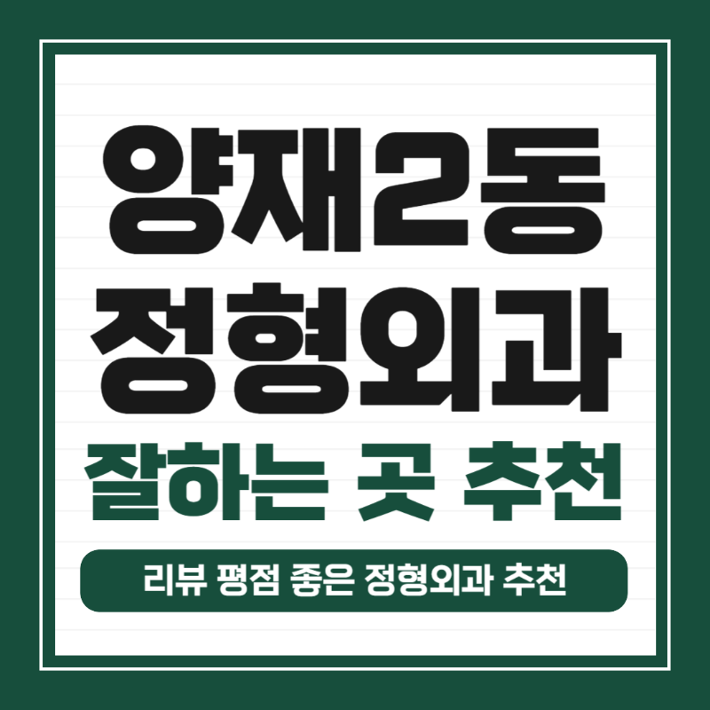 서초구 양재2동 정형외과 유명하고 잘하는 곳 추천 TOP 5