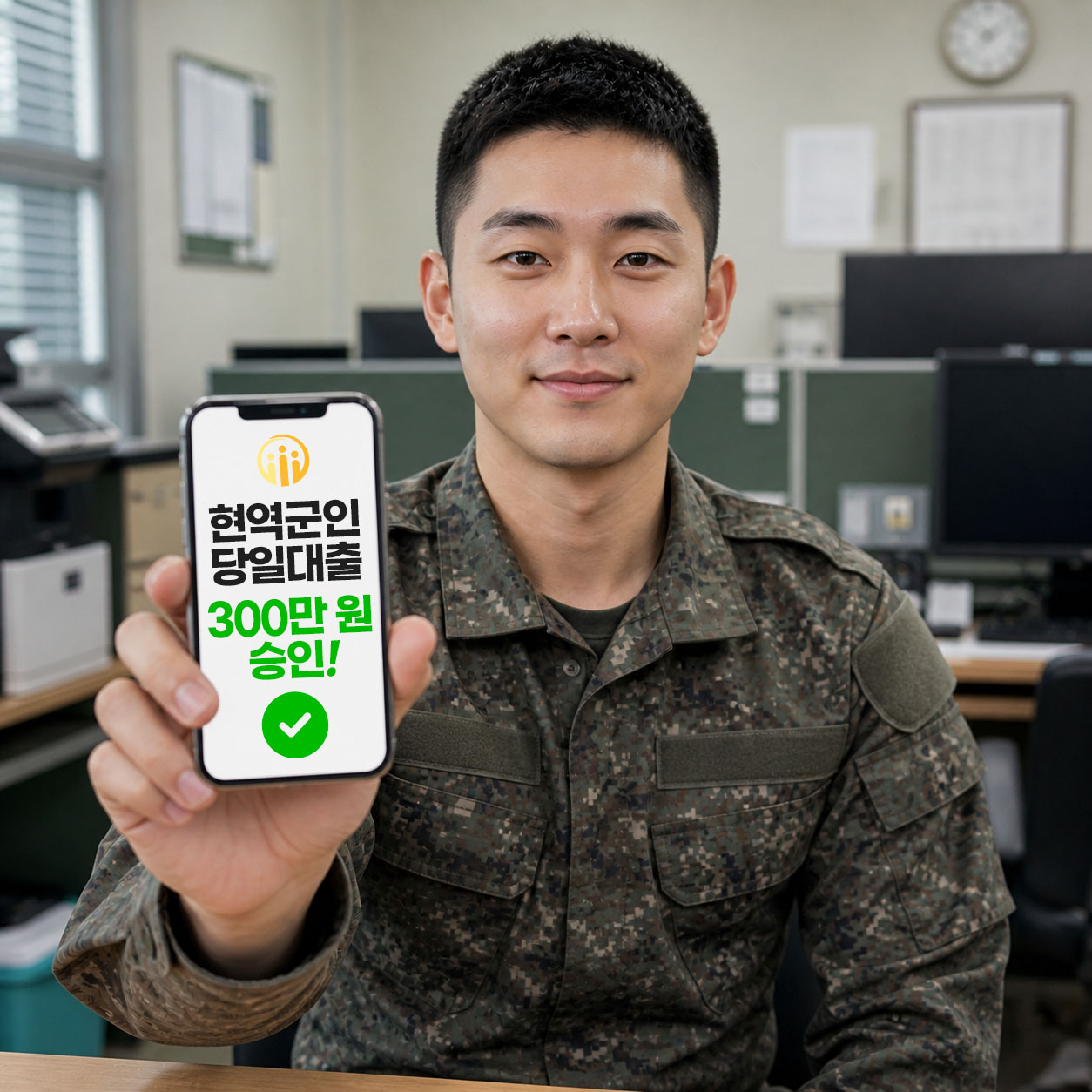 현역군인대출 300만 원 승인
