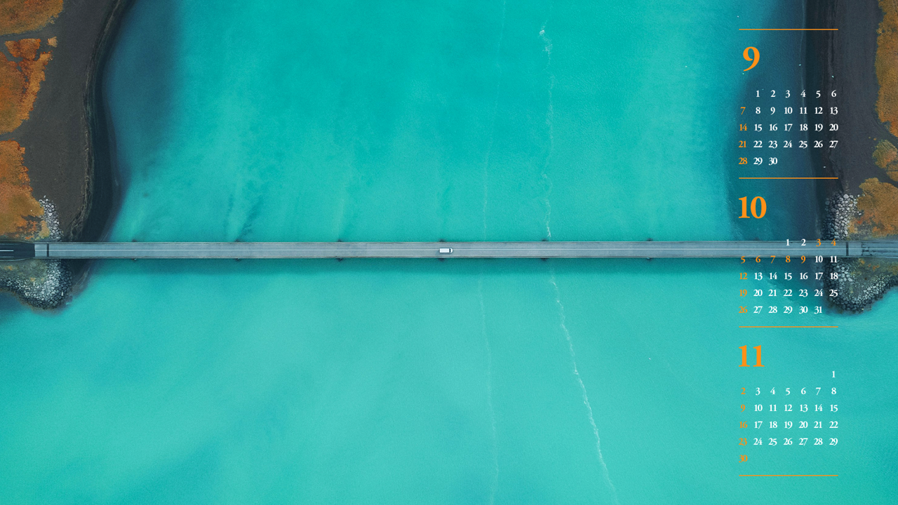 08 청록색 강 B - 2025년10월 노트북배경화면