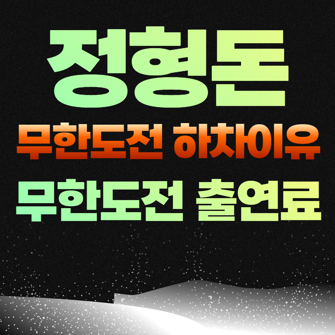 정형돈 하차 이유 무한도전 출연료