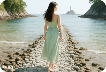 소매물도의 몽돌길을 걷는 순간