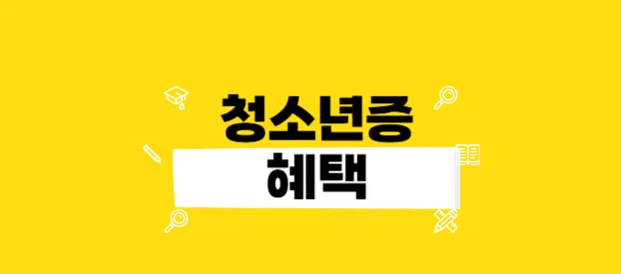 청소년증 혜택