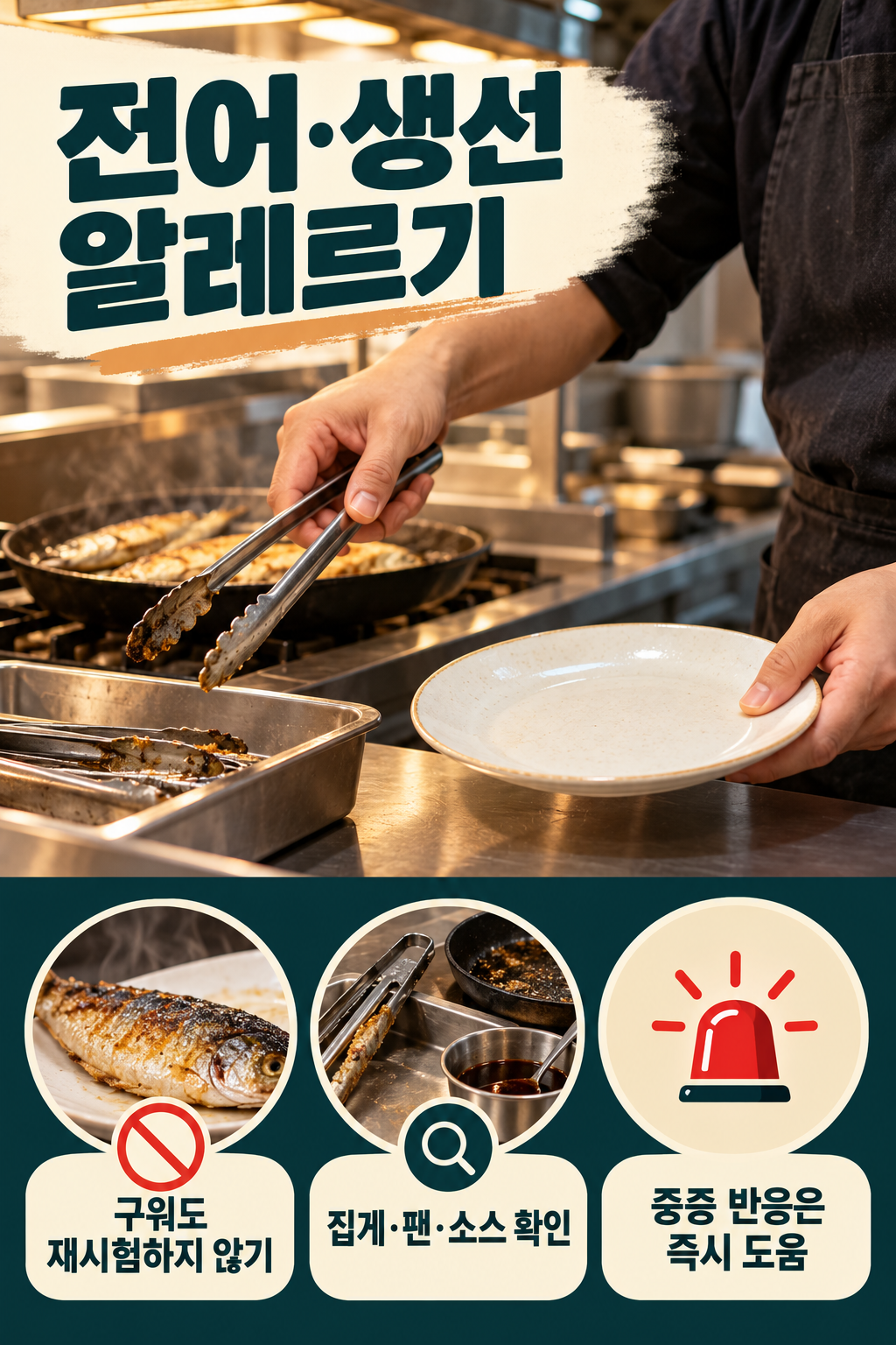 전어 &middot; 생선 알레르기는 구워도 임의로 시험하지 마세요 실사 인포그래픽