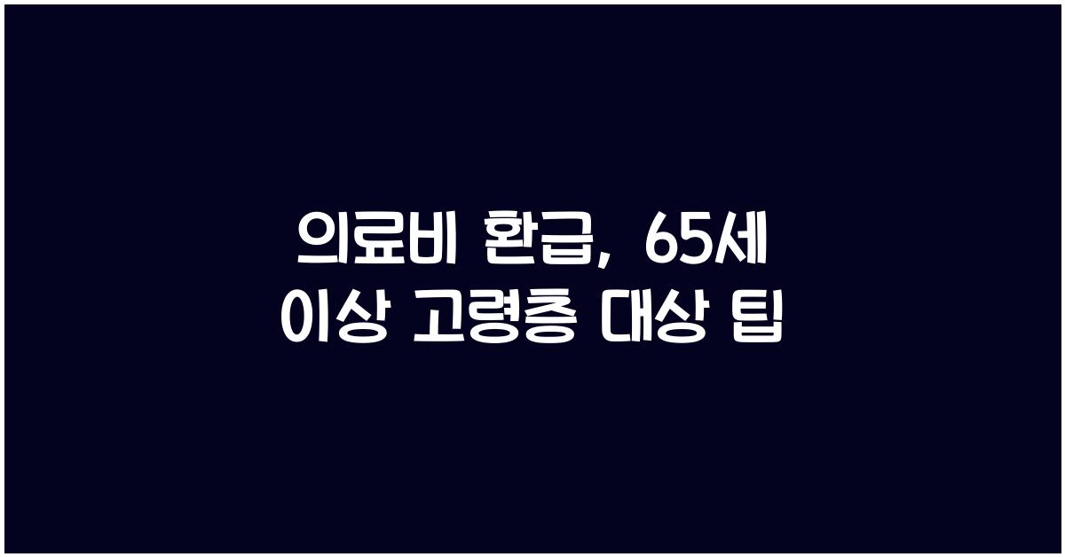 의료비 환급, 65세 이상 고령층 대상 팁