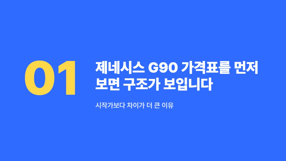 제네시스 G90 가격표를 먼저 보면 구조가 보입니다 — 시작가보다 차이가 더 큰 이유