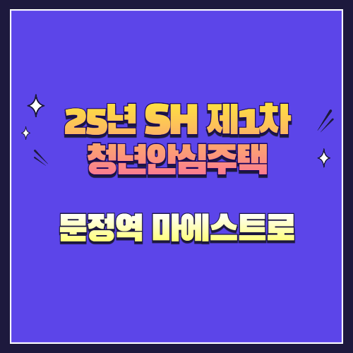 25년 SH 제1차 청년안심주택 재공급 문정역 마에스트로