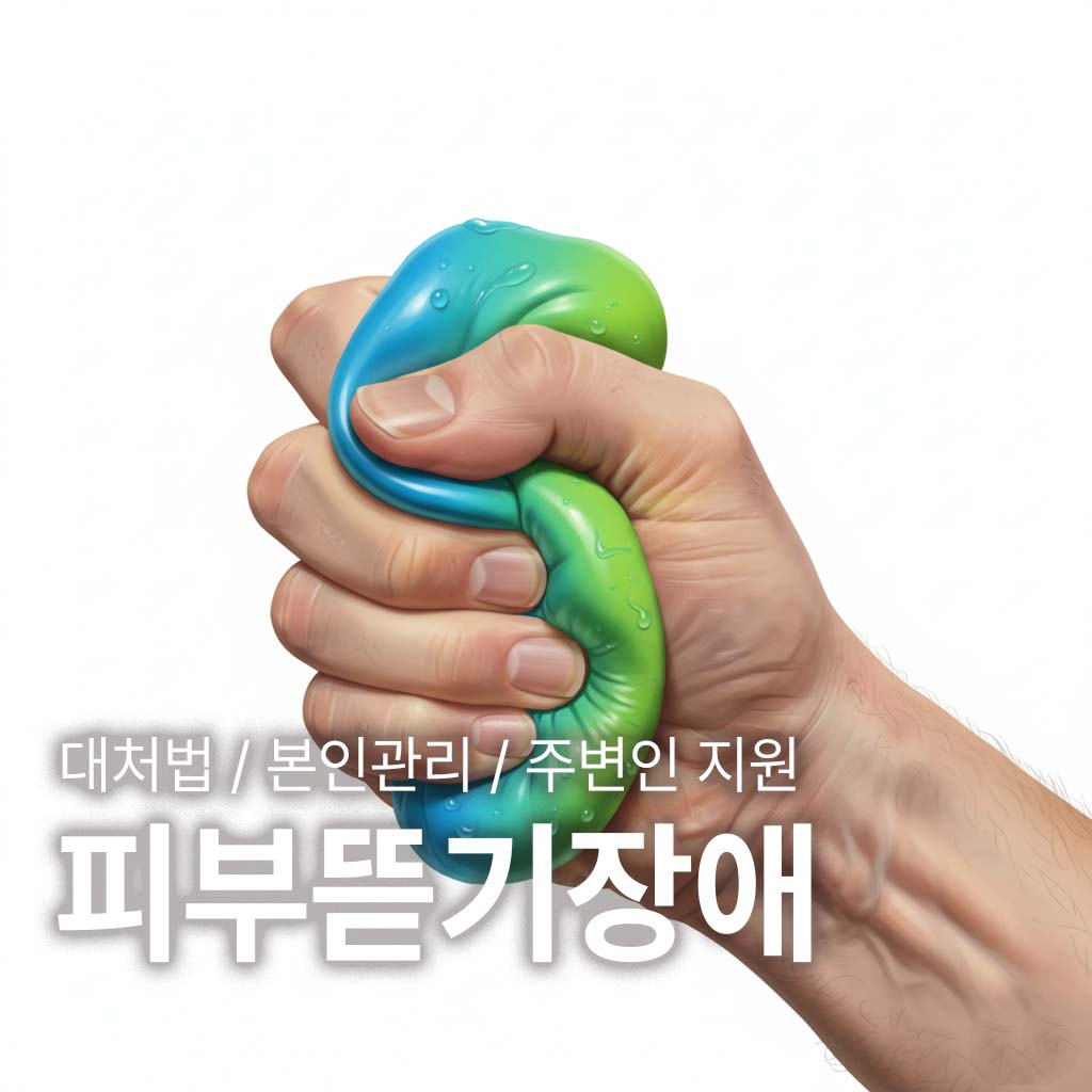 피부뜯기장애 환자가 피부를 뜯고 싶은 욕구가 올라올 때 주무르는 스트레스볼