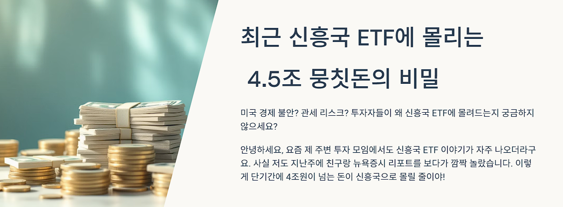 최근 신흥국 ETF에 몰리는 4.5조 뭉칫돈의 비밀