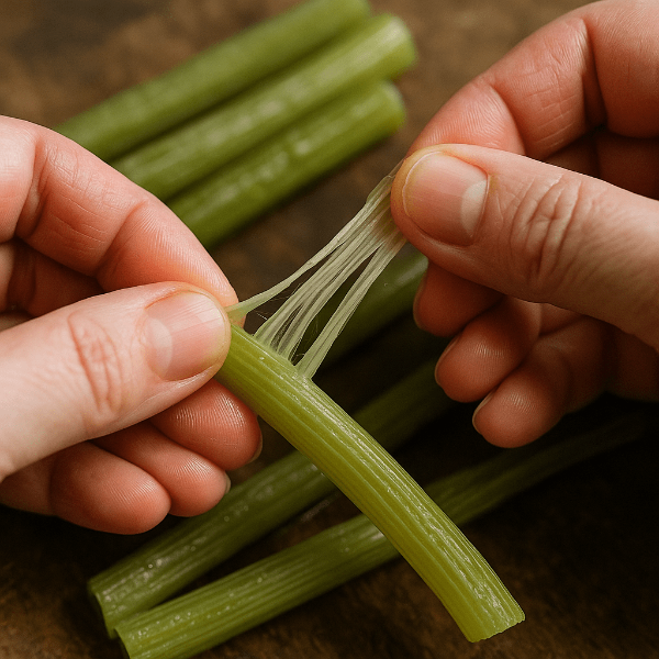 머위대의 껍질을 벗기고있는 이미지