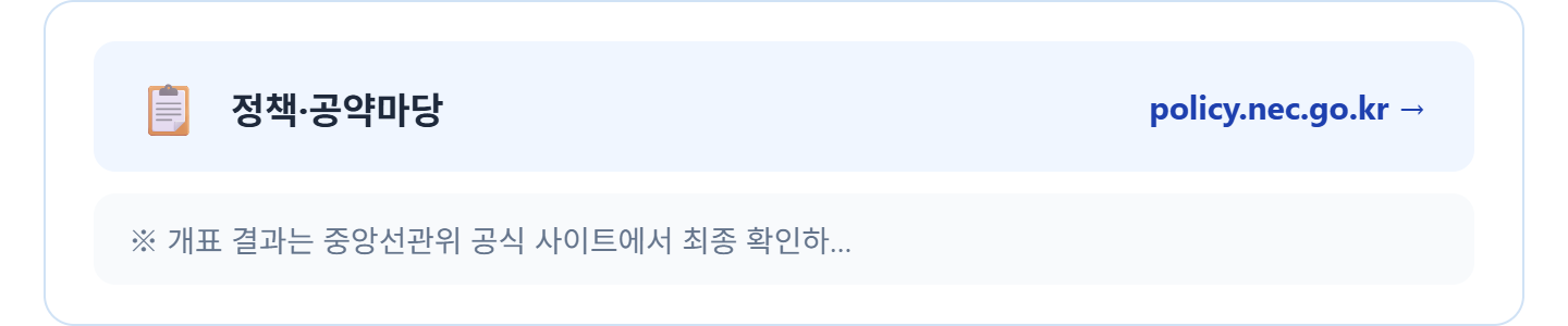 alt="정책공약마당 바로가기 &mdash; policy.nec.go.kr 당선자 공약 확인, 개표결과 공식사이트 최종확인"