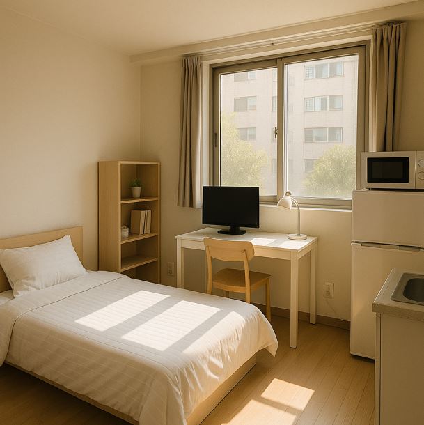 깔끔하게 정리된 원룸의 모습