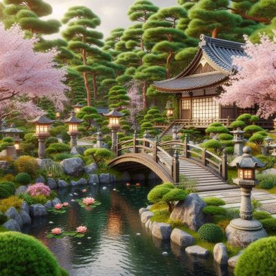 소나무가 있는 정원