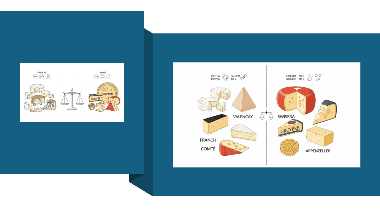 프랑스 vs 스위스 치즈 비교