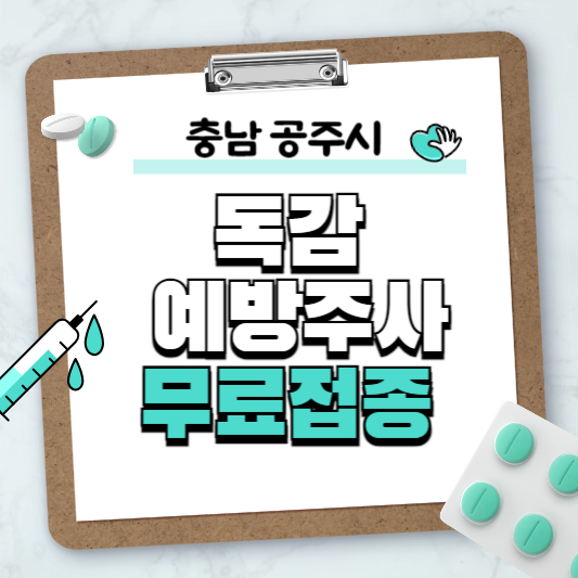 충남 공주시 독감예방주사 무료접종