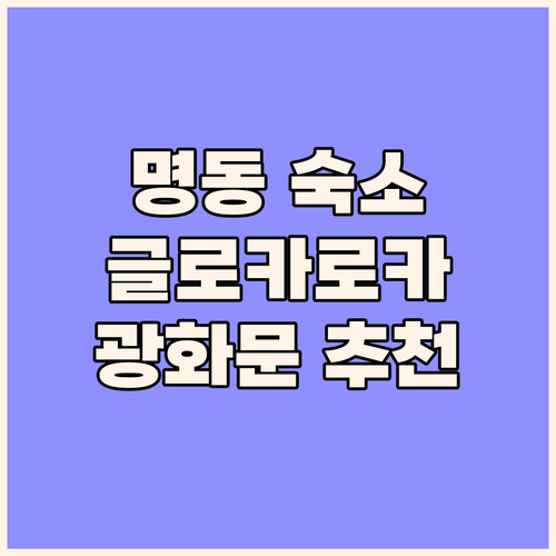 명동 숙소 추천 글로카로카 광화문 특