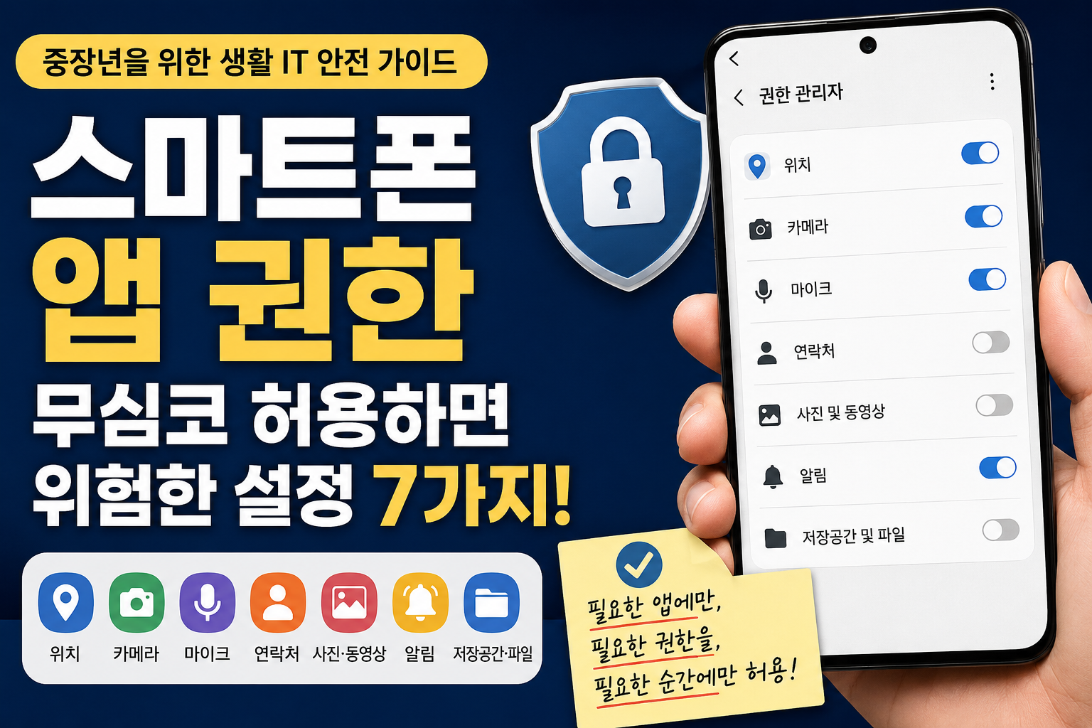 스마트폰 앱 권한 설정 모습