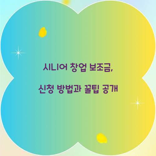 시니어 창업 보조금